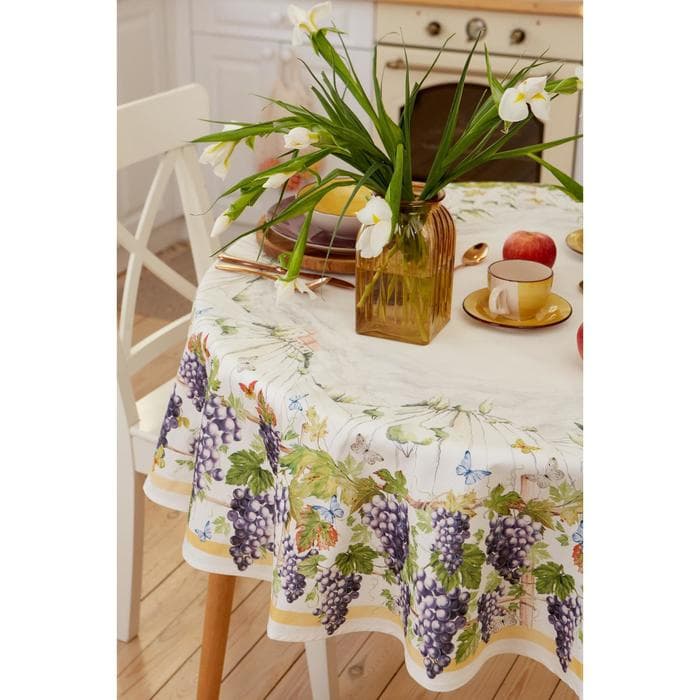 Скатерть «Этель» Provence, d=220±3 см, 100% хлопок, саржа 190 г/м²