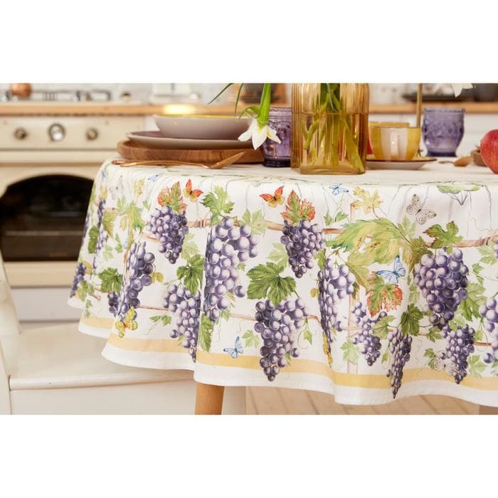 Скатерть «Этель» Provence, d=220±3 см, 100% хлопок, саржа 190 г/м²