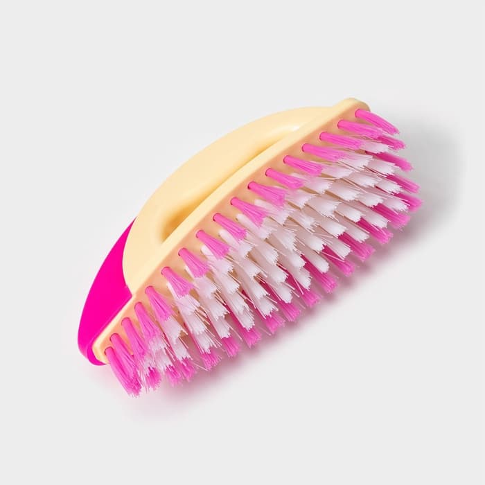 Щётка утюжок для уборки Доляна, с ручкой, пластик, хозяйственная, 17×6×8.5 см, МИКС