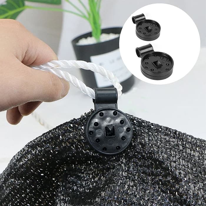 Клипса садовая «Люверс», для крепления затеняющей сетки, пластиковая, чёрная