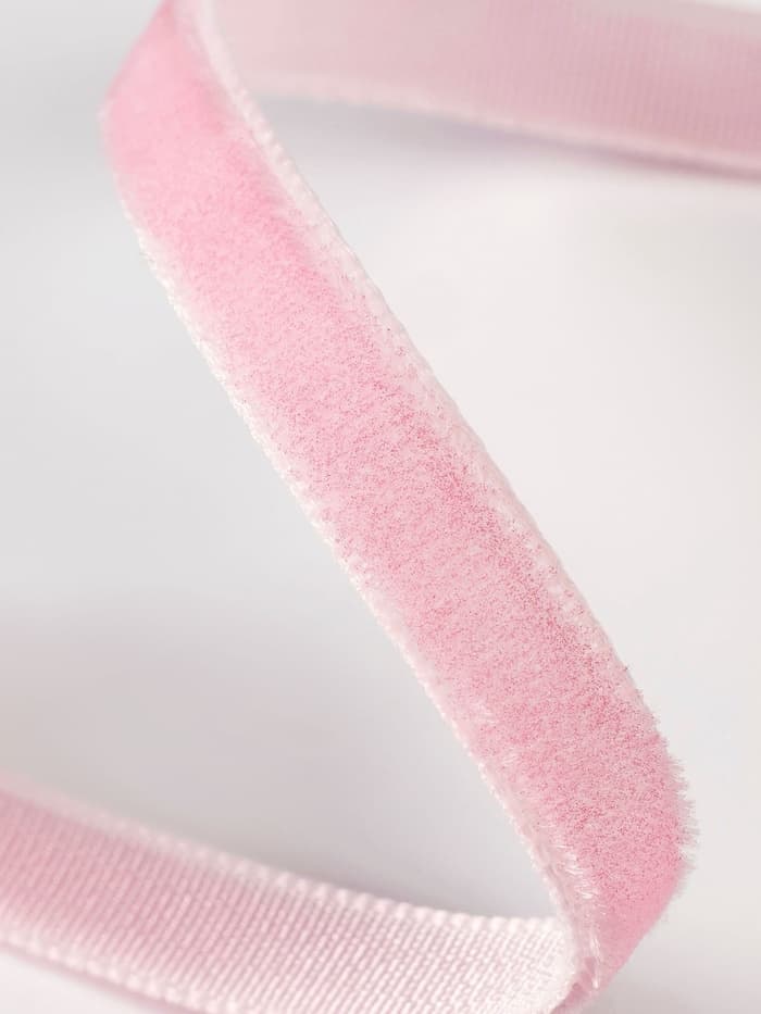 Лента бархатная, 6 мм, 18±1 м, розовая №02