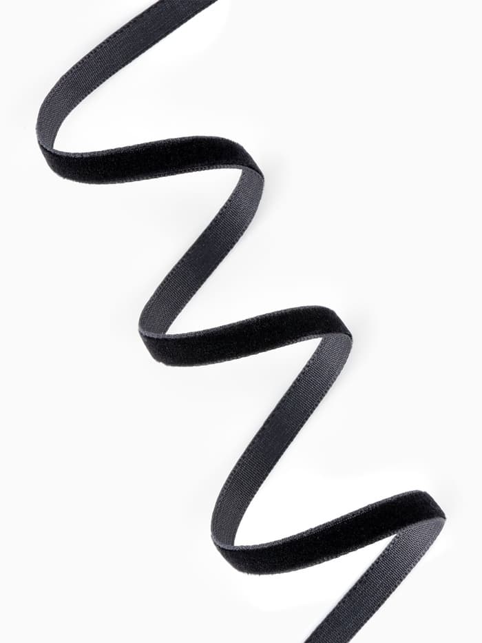 Лента бархатная, 6 мм, 18±1 м, чёрная №03