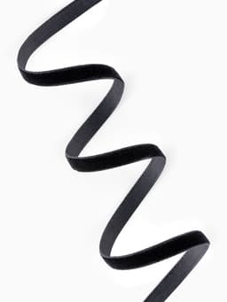 Лента бархатная, 6 мм, 18±1 м, чёрная №03