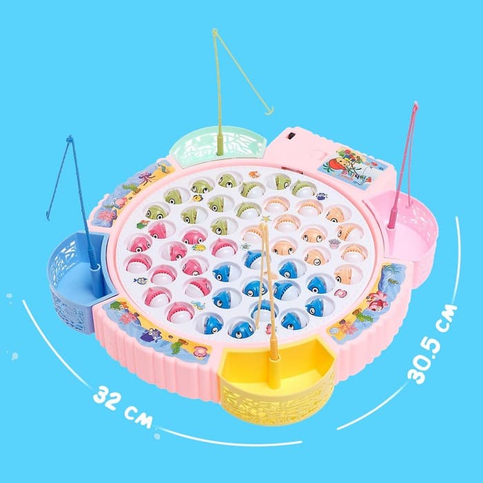 Рыбалка «Большая рыбалка» 45 рыбок, 4 удочки, МИКС