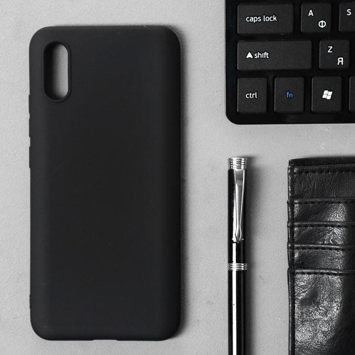 Чехол Innovation для Xiaomi Redmi 9A, силиконовый, матовый, чёрный