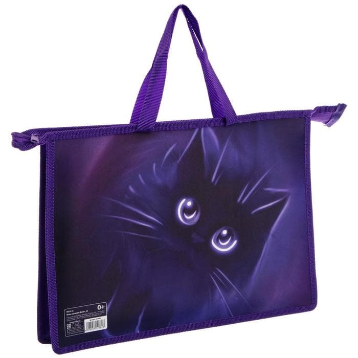 Папка для труда, А4, пластиковая, 33.5×23.5×5.5 см«Котик»