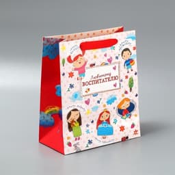 Пакет подарочный ламинированный, упаковка, «Любимому воспитателю», ML 27×23×11.5 см