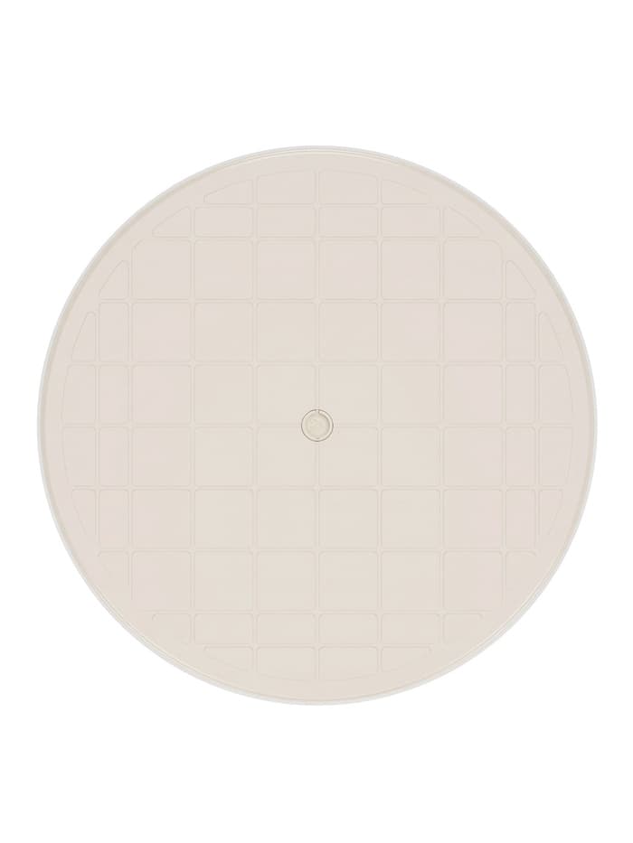 Стол круглый, 90×90×75 см, пластиковый, бежевый