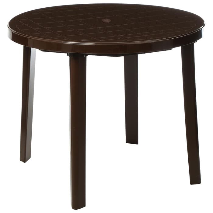 Стол круглый, 90×90×75 см, коричневый