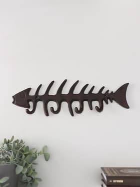 Настенные крючки декоративные «Рыбий скелет», чугун, 11×32.5×2.5 см