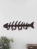 Настенные крючки декоративные «Рыбий скелет», чугун, 11×32.5×2.5 см