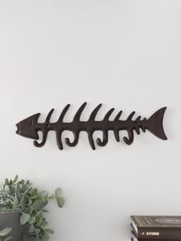 Настенные крючки декоративные «Рыбий скелет», чугун, 11×32.5×2.5 см