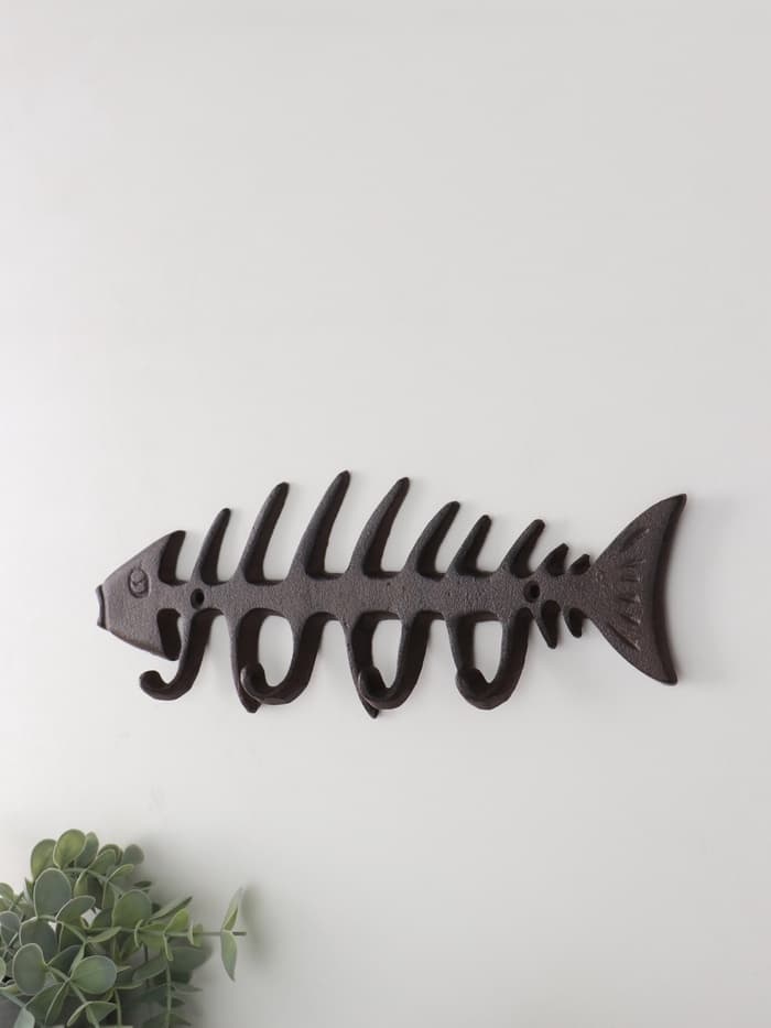 Настенные крючки декоративные «Рыбий скелет», чугун, 11×32.5×2.5 см