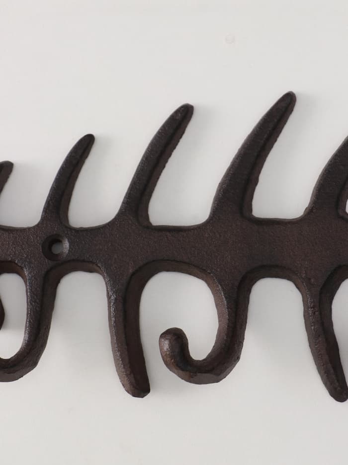 Настенные крючки декоративные «Рыбий скелет», чугун, 11×32.5×2.5 см