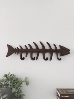 Настенные крючки декоративные «Рыбий скелет», чугун, 11×32.5×2.5 см