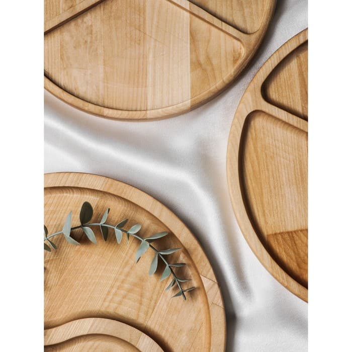 Менажница Доляна «Мерс», d=25 см, 3 секции, дерево берёза