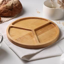 Менажница Доляна «Мерс», d=25 см, 3 секции, дерево берёза