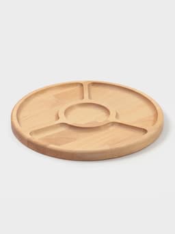 Менажница Доляна, d=27 см, 4 секции, дерево берёза