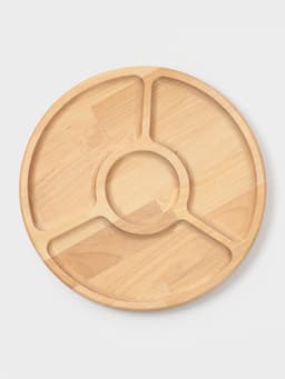 Менажница Доляна, d=27 см, 4 секции, дерево берёза