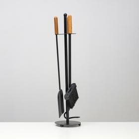 Каминный набор металлический, 3 предмета: щётка, совок, кочерга, Добропаровъ