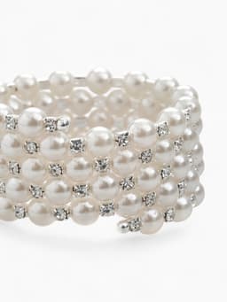 Браслет-пружинка «Жемчужинка», 5 рядов, шахматы, белый, 6 см