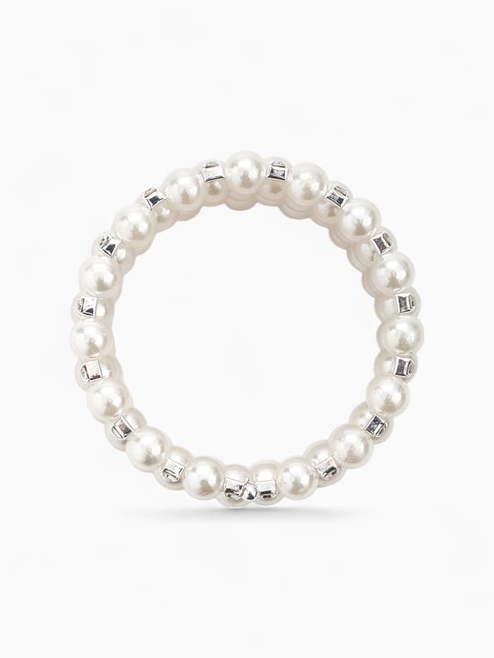 Браслет-пружинка «Жемчужинка», 5 рядов, шахматы, белый, 6 см