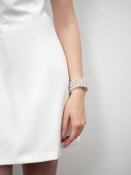 Браслет-пружинка «Жемчужинка», 5 рядов, шахматы, белый, 6 см