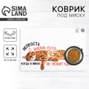 Коврик под миску «Не проста жизнь кота», 43×28 см