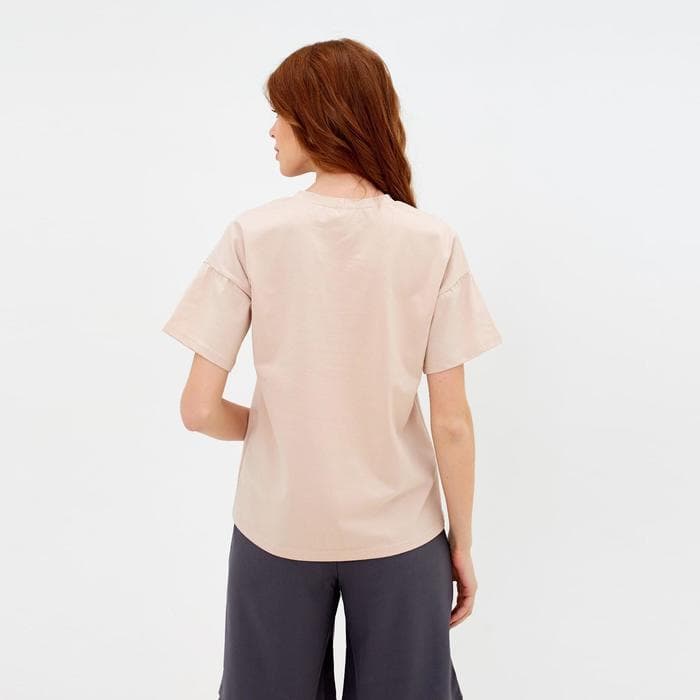 Футболка женская MINAKU REGULAR FIT: цвет бежевый, р-р 50