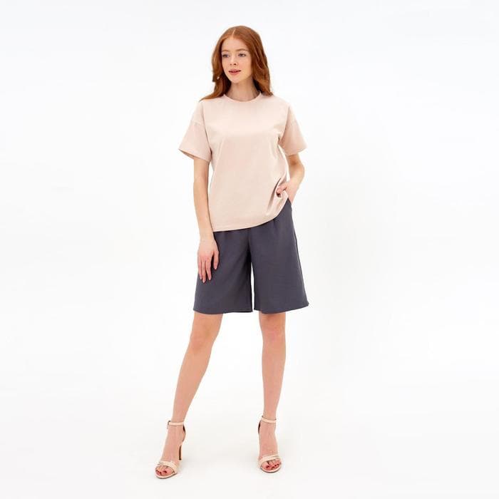 Футболка женская MINAKU REGULAR FIT: цвет бежевый, р-р 50