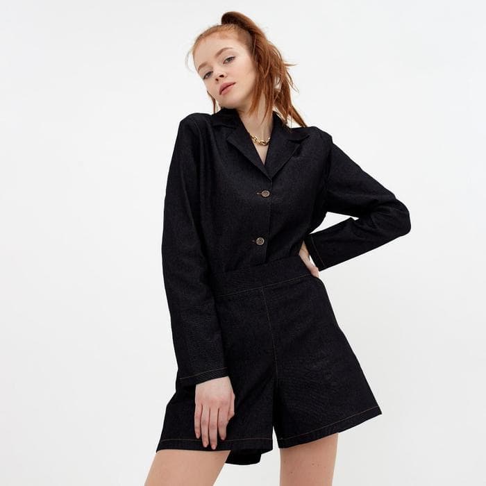 Костюм женский (жакет, шорты) MINAKU: Enjoy, чёрный, размер 52