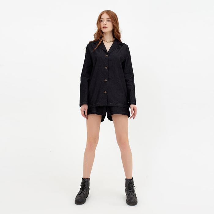 Костюм женский (жакет, шорты) MINAKU: Enjoy, чёрный, размер 52