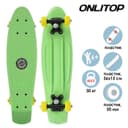Пенниборд ONLITOP, 56×15 см, колёса PVC 50 мм, пластиковая рама, цвет салатовый