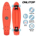 Пенниборд ONLYTOP, 56×15 см, колёса PVC 50 мм, пластиковая рама, оранжевый