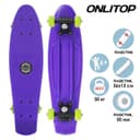 Пенниборд ONLYTOP, 56×15 см, колёса PVC 50 мм, пластиковая рама, фиолетовый