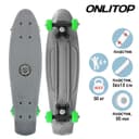 Пенниборд ONLYTOP, 56×15 см, колёса PVC 50 мм, пластиковая рама, серый