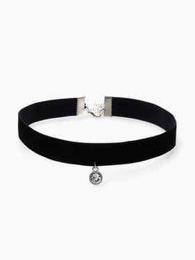 Чокер «Стразинка», круг в огранке, белый в серебре, 33 см