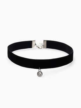 Чокер «Стразинка», круг в огранке, белый в серебре, 33 см