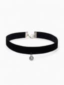 Чокер «Стразинка», круг в огранке, белый в серебре, 33 см