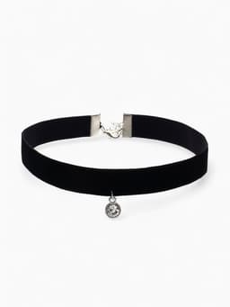 Чокер «Стразинка», круг в огранке, белый в серебре, 33 см