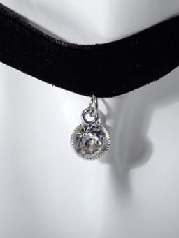 Чокер «Стразинка», круг в огранке, белый в серебре, 33 см