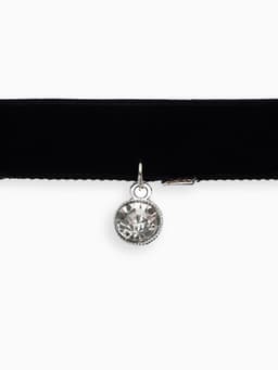 Чокер «Стразинка», круг в огранке, белый в серебре, 33 см