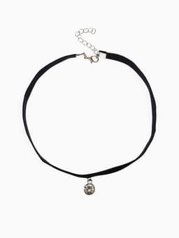 Чокер «Стразинка», круг в огранке, белый в серебре, 33 см