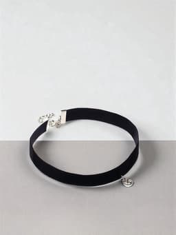 Чокер «Стразинка», круг в огранке, белый в серебре, 33 см