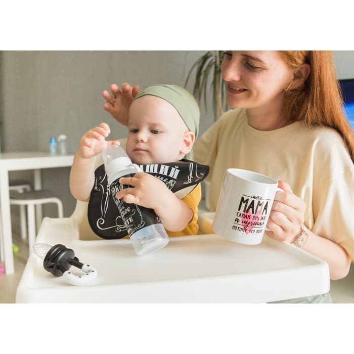 Нагрудник для кормления M&B «Лучший ребёнок» непромокаемый на липучке, с карманом