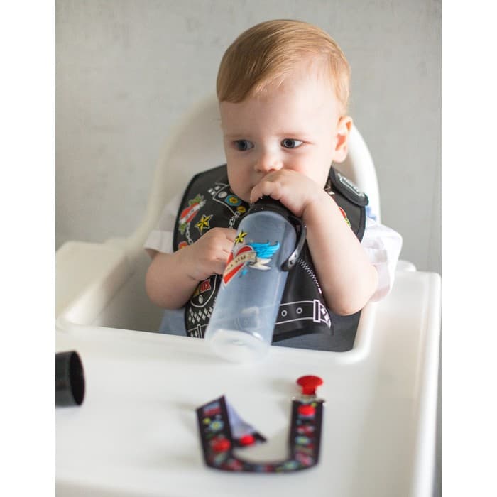 Нагрудник для кормления M&B «Rock star» непромокаемый на липучке, с карманом