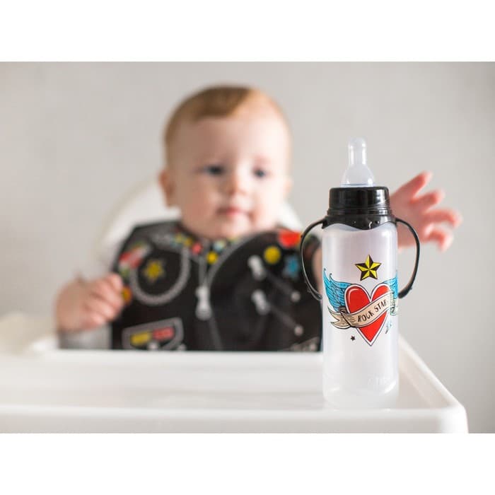 Нагрудник для кормления M&B «Rock star» непромокаемый на липучке, с карманом