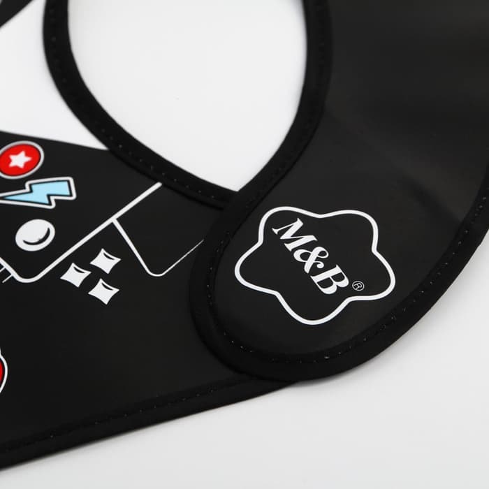 Нагрудник для кормления M&B «Rock star» непромокаемый на липучке, с карманом