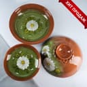 Набор посуды для блинов Кунгурская керамика, 7 предметов: 1 шт. блинница, 6 шт. тарелок, зелёный