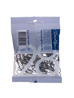 Скрепки канцелярские GLOBUS, 28 мм, 100 шт., без покрытия, флоу-пак